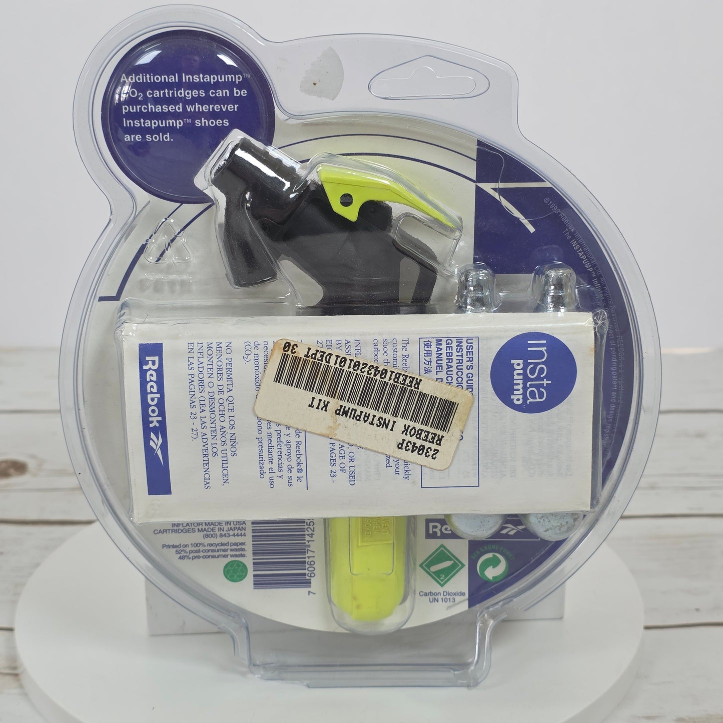 New Reebok InstaPump Inflator Kit 2 Bonus CO2 Cartridges Tennis Pro 23043P