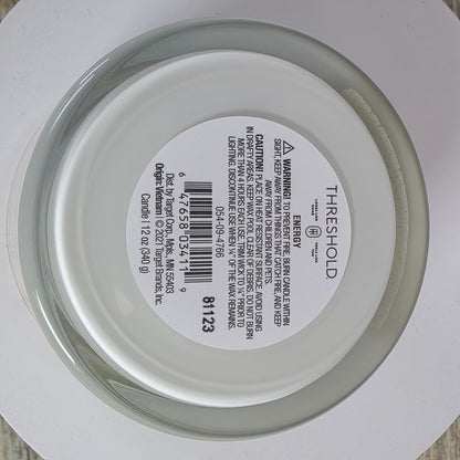 Set of 4 New Threshold 12oz Energy Cedar & Orange 3 Wick Glass Candles