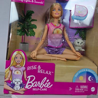NIB New Poseable Rise & Relax Meditation Barbie Doll Blonde Self-Care Yoga Poses