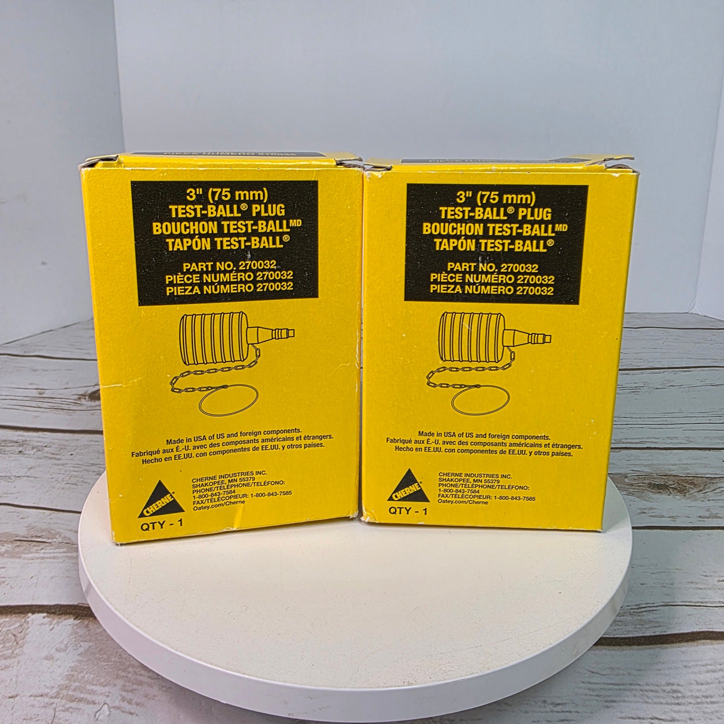 Set of 2 NIB New CHERNE 3" (75 mm) Test-Ball Plug for Pipes & Drains Part No. 270032