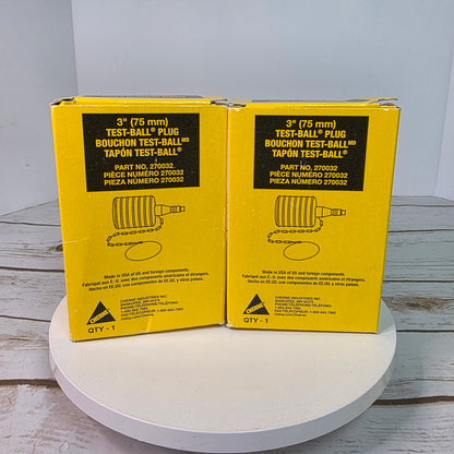 Set of 2 NIB New CHERNE 3" (75 mm) Test-Ball Plug for Pipes & Drains Part No. 270032
