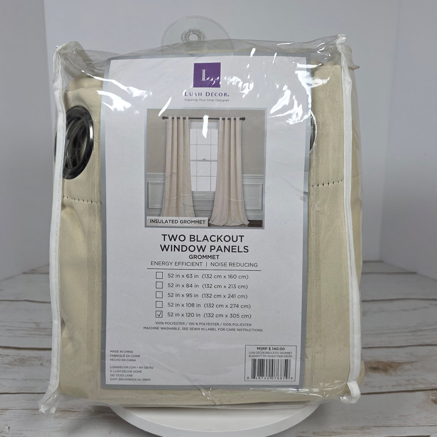 New LUSH DECOR Two Blackout Window Panels Insulated Grommet Wheat Pair 52x120" MSRP $140