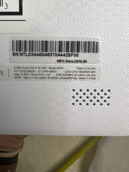 Acer Iconia One8 Tablet White 16GB A6001