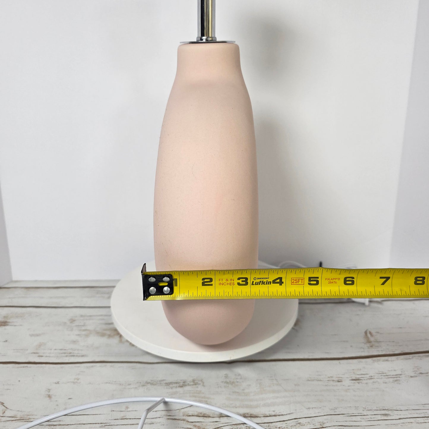 New Pink Ceramic Table Lamp for Living Room Bedroom, 21" Modern Bedside Lamps