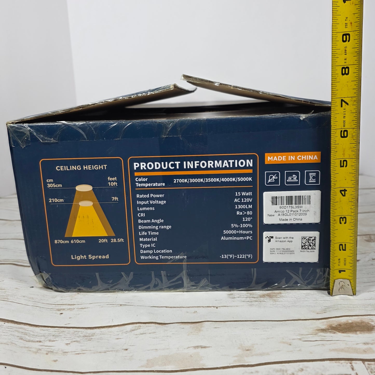 NIOB New Amico 12-Pack 7" 5CCT IN 1 LED Recessed Light A18GL011012009