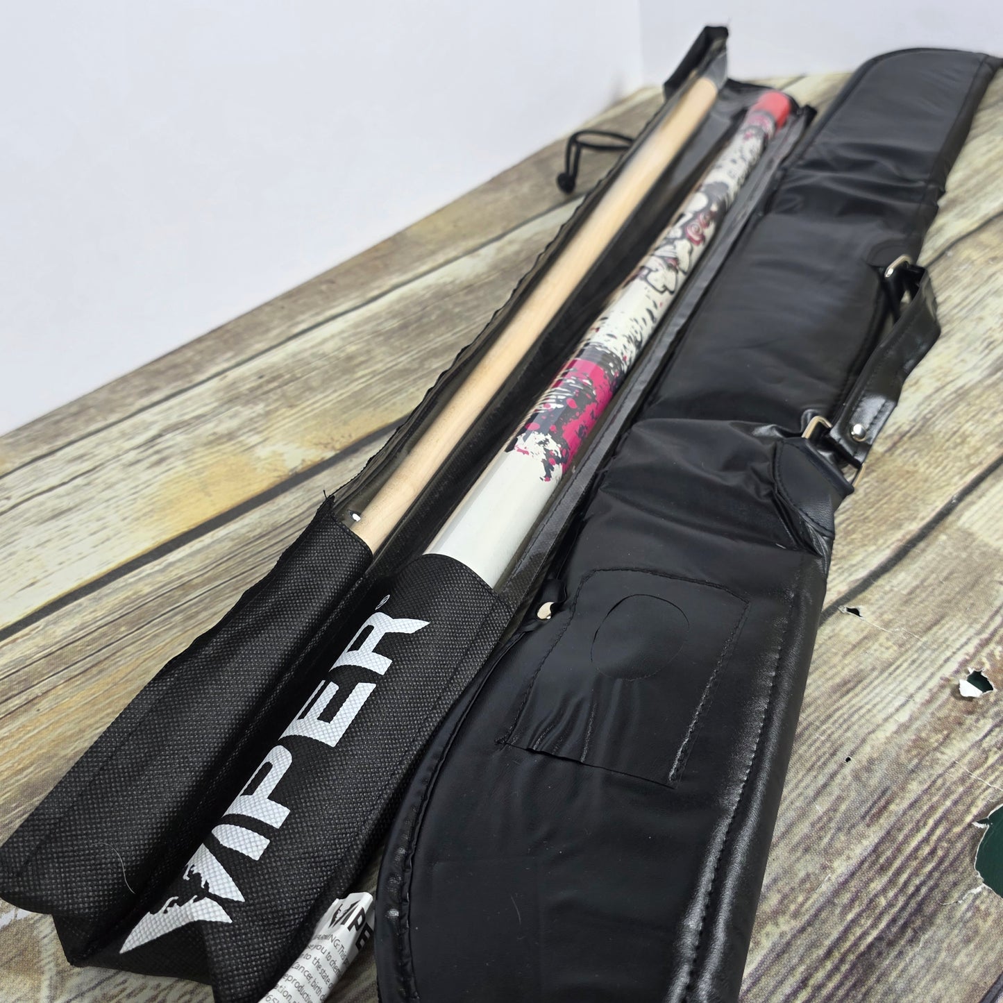 New Casemaster Cue Stick Case + Viper Pink Bones Cue 48 Jr. Pool Billiards