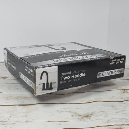 NIOB New Glacier Bay Two Handle Bathroom Faucet 4 in Centerset Matte Black 1005 546 566