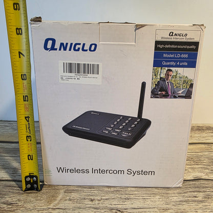 NIB New QNIGLO 
Multi-Channel Long-Range FM Wireless Intercom System LD-666 4 Units