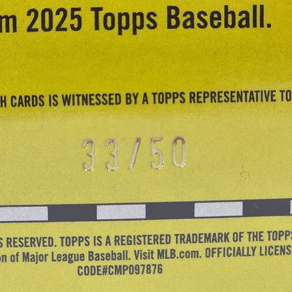 Barry Bonds 2025 Topps Series 1 #90A-BBO 1990 ON CARD Auto Gold SP 33/50