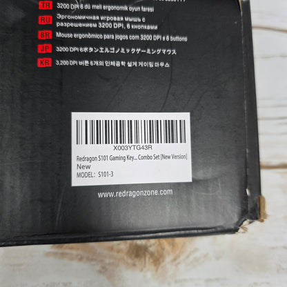 NIOB New Red Dragon S101 Gaming Keyboard + Mouse Combo Set S101-3