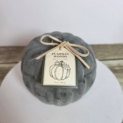 NWT New Pumpkin Woods Frosted Glass 12 Oz Scented Candle- Set of 4