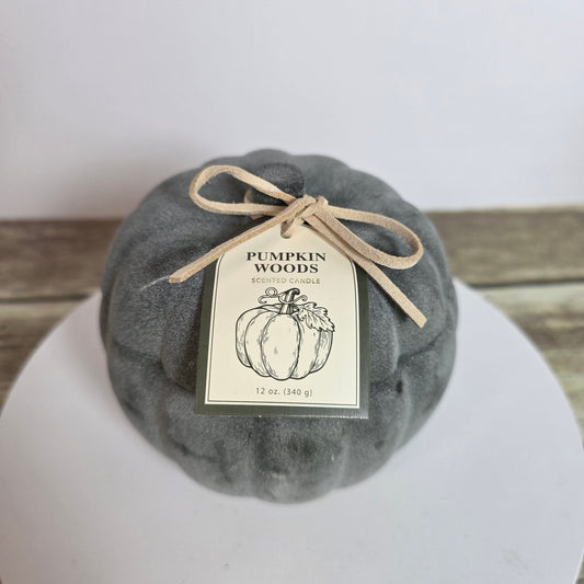 NWT New Pumpkin Woods Frosted Glass 12 Oz Scented Candle- Set of 4