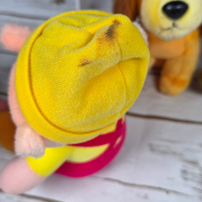 Vintage Walt Disney Plush Characters Mickey Mouse Donald Duck Goofy Pinocchio