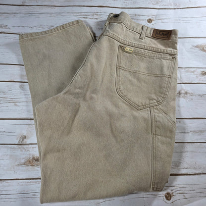Men's L.L. Bean West Branch Tan Khaki Work Pants 42x30