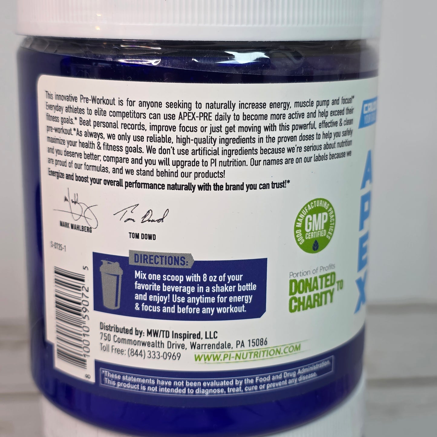 4 Bottles New PERFORMANCE INSPIRED Nutrition APEX Pre Workout Powder Blue Raspberry/Strawberry Kiwi Increase Energy & Endurance Caffeine Beta Alanine All Natural Vegan Formula