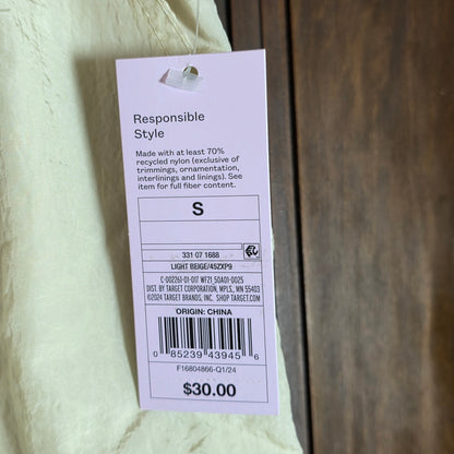 NWT New Women's Wild Fable Light Beige Swoosh Pants 492XP9 Small Tie Bottom