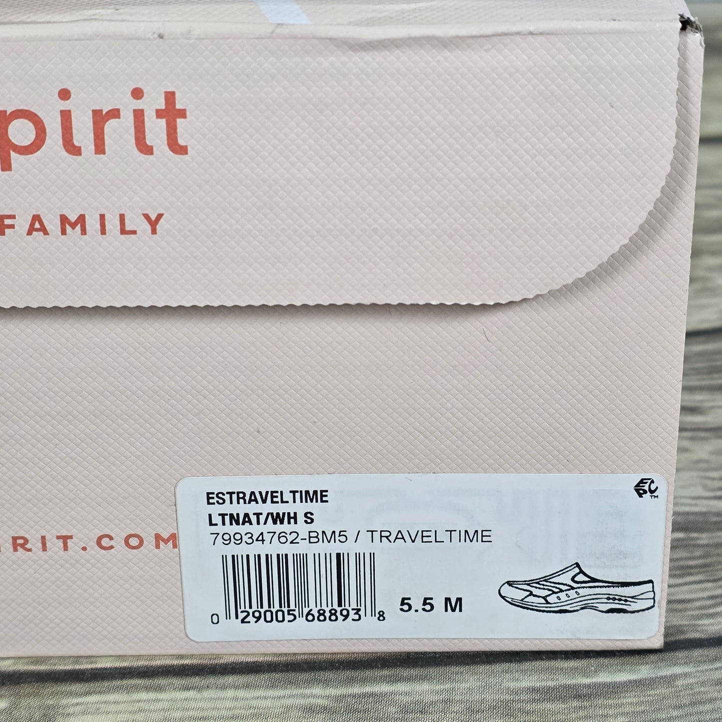 NIB New Women's Easy Spirit Travel Time Slides Light Natural w White 6.5M