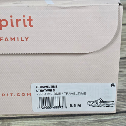 NIB New Women's Easy Spirit Travel Time Slides Light Natural w White 6.5M