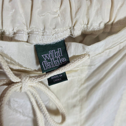 NWT New Women's Wild Fable Light Beige Swoosh Pants 492XP9 Small Tie Bottom