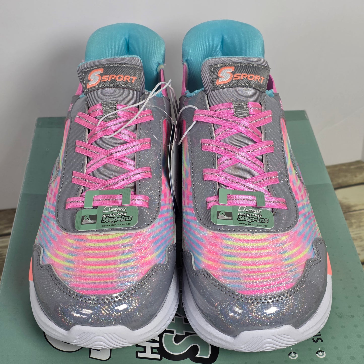 NIB New S Sport by Skechers Kristin Hands Free Step-Ins Pink Girls 4