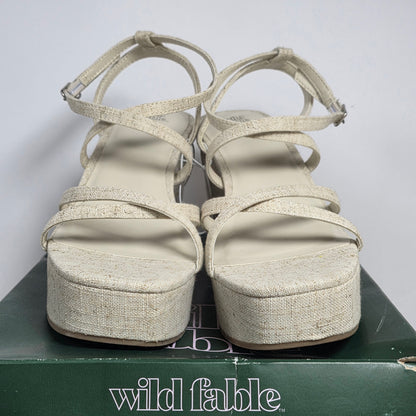 New Women's Wild Fable Ronnie Heels/Wedge Heathered Cream  Size 10
