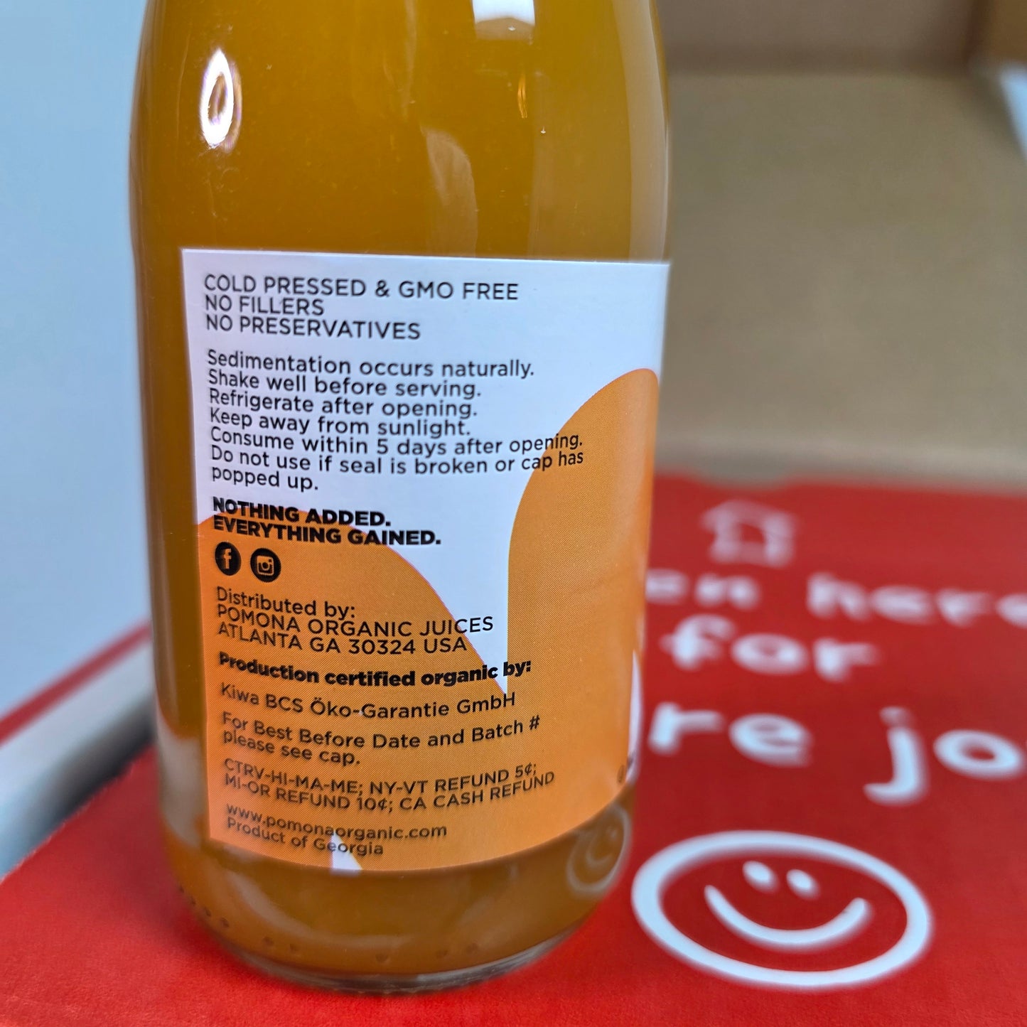 Pomona Organic Apricot Juice, Cold Pressed USDA Organic Juices, 100% Apricots, No Added Sugar, Not From Concentrate, Vegan, Kosher, Non GMO, Pasteurized, 8.4 oz Glass Bottles (Pack of 12)(Packaging May Vary)