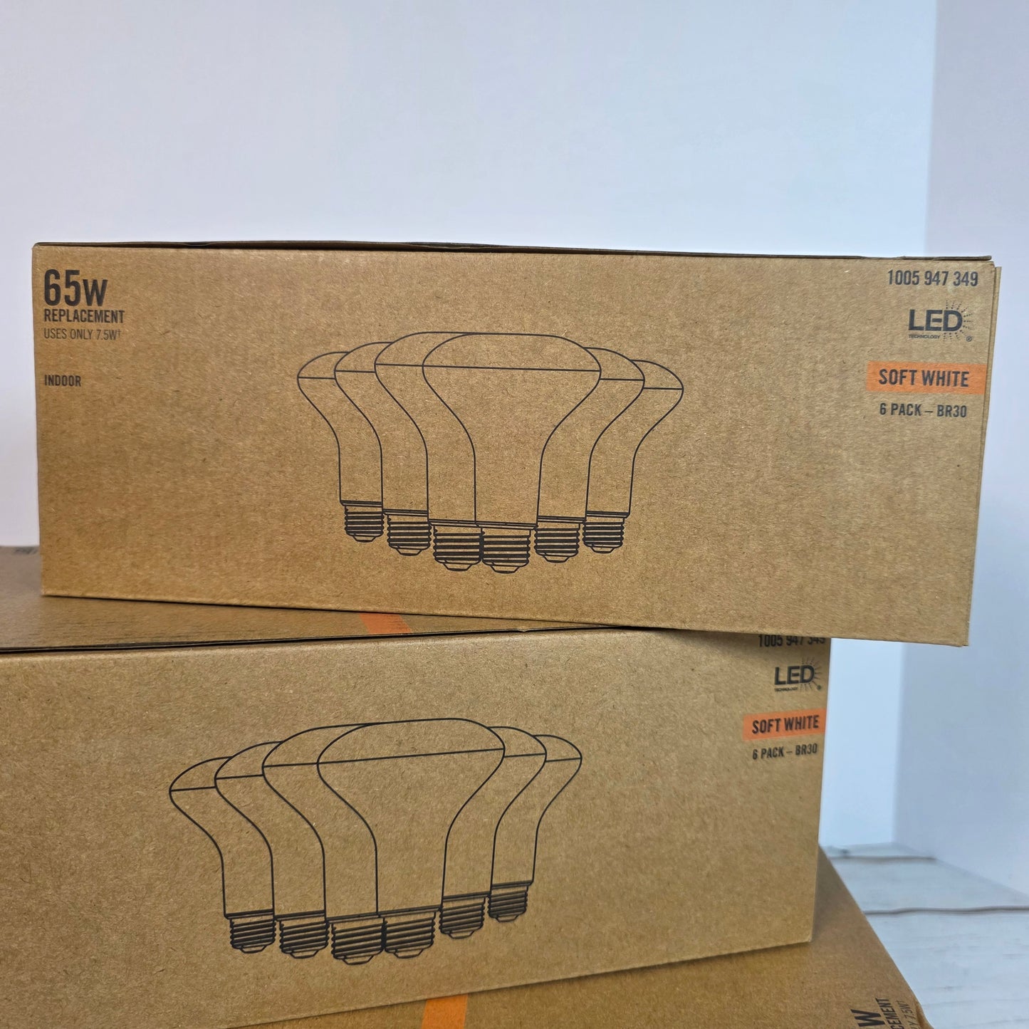 Lot of 3 New 6-Pack LED Technology 65W Replacement Soft White Bulbs
