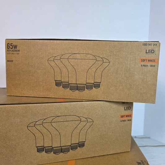 Lot of 3 New 6-Pack LED Technology 65W Replacement Soft White Bulbs