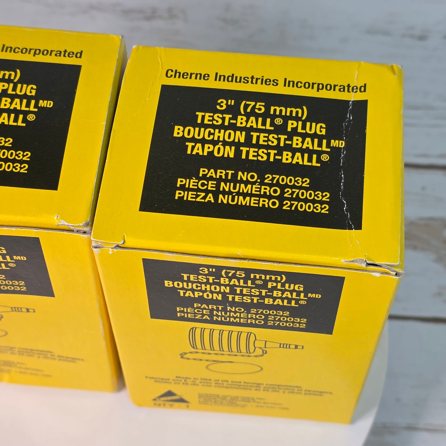 Set of 2 NIB New CHERNE 3" (75 mm) Test-Ball Plug for Pipes & Drains Part No. 270032