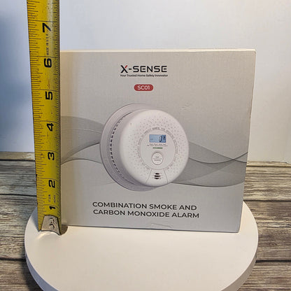 X-Sense Smoke Detector Carbon Monoxide Detector Combo, 10-Year Battery Smoke Detector with Display, Standalone Model SC01, Single Pack