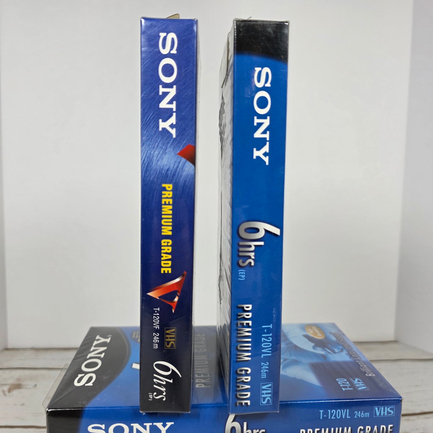 Lot of 6 New SEALED SONY 6Hrs Premium Grade VHS Video Cassette Tapes T-120VF
