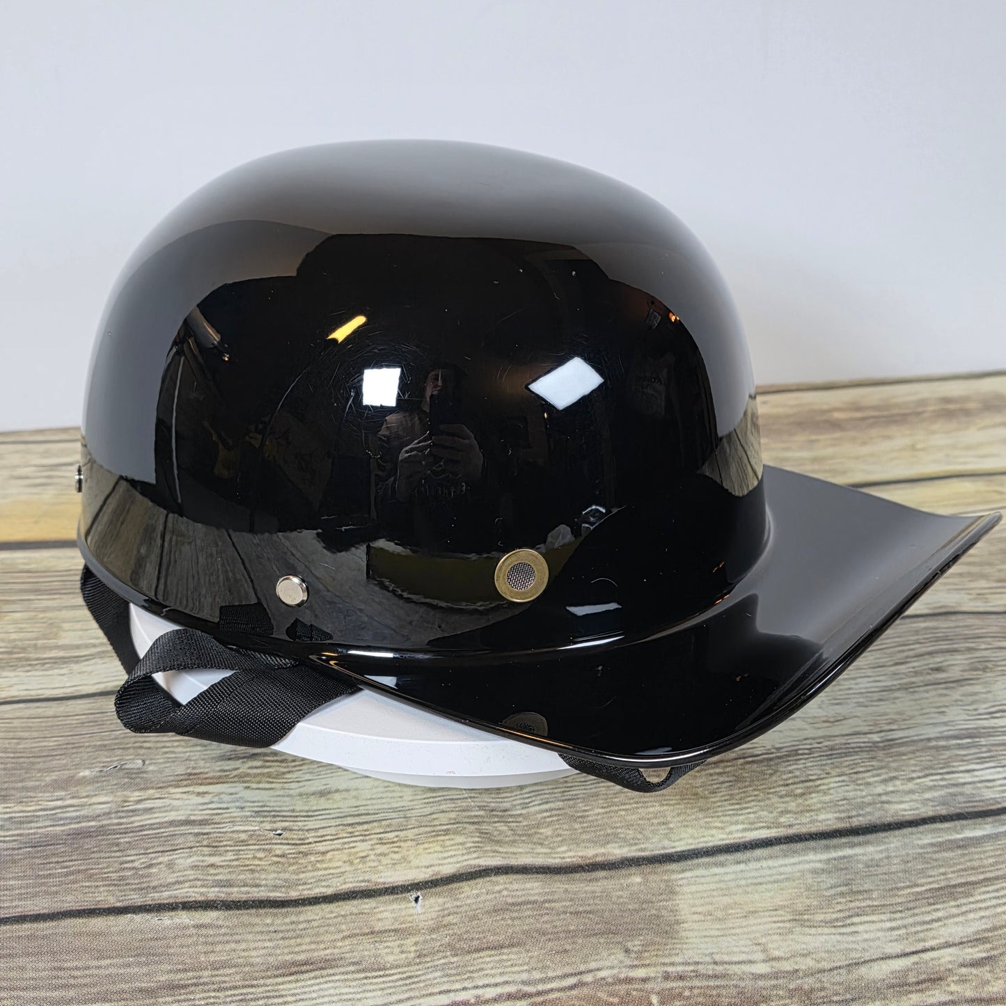 Black Helmet DOT FMVSD No.218  M 51-52 Scuff on Brim Medium