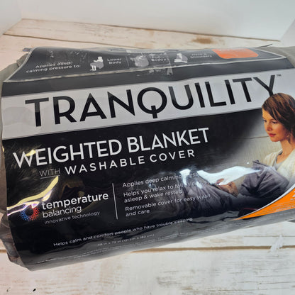 NEW Tranquility Weighted Blanket with Washable Cover 20Lbs Gray