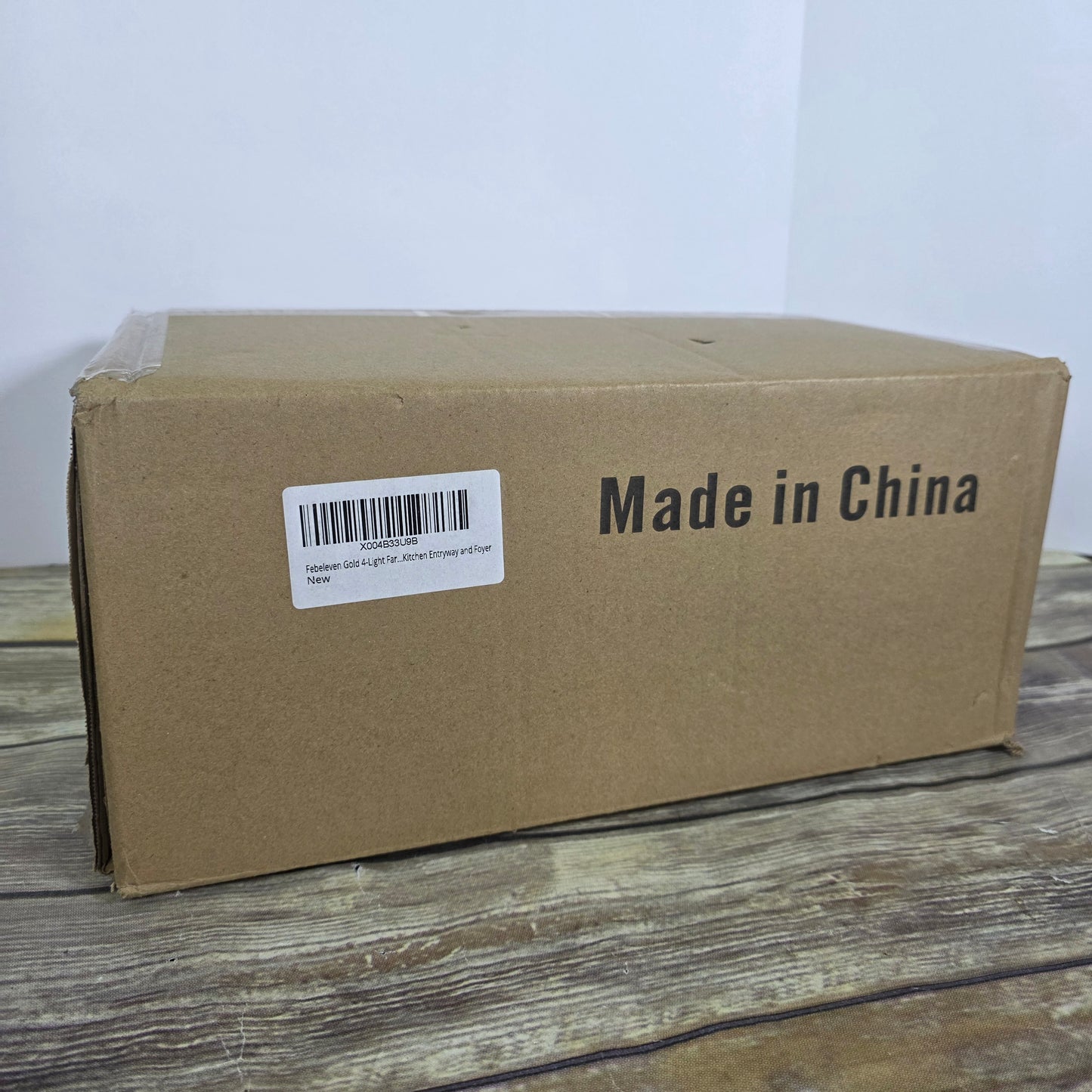 NIOB New Febeleven Gold 4-Light Farmhouse Chandelier Kitchen Entryway