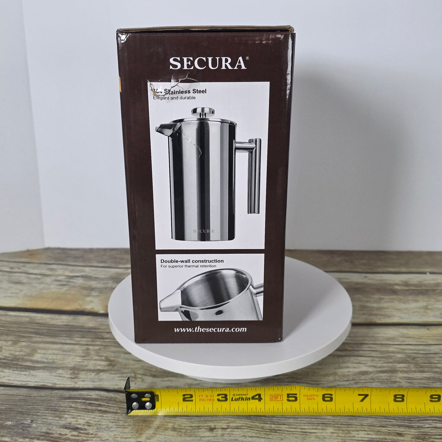NIOB Secura French Press Coffee Maker SFP-34DS 34-Ounce 1000ML Stainless Steel 304