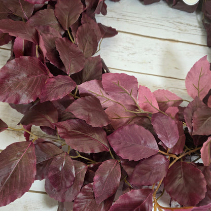 NWT New Threshold Studio McGee Faux Wreath Burgundy Leaf