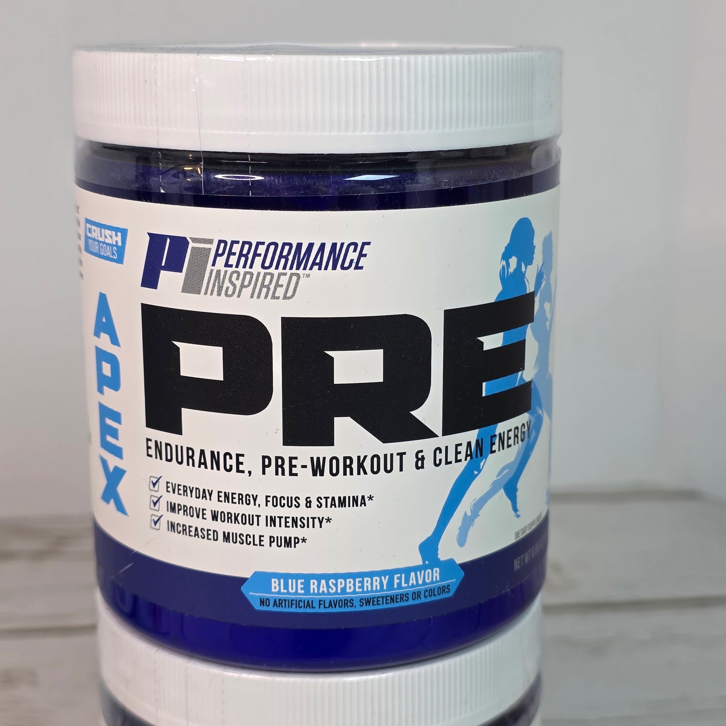 4 Bottles New PERFORMANCE INSPIRED Nutrition APEX Pre Workout Powder Blue Raspberry/Strawberry Kiwi Increase Energy & Endurance Caffeine Beta Alanine All Natural Vegan Formula