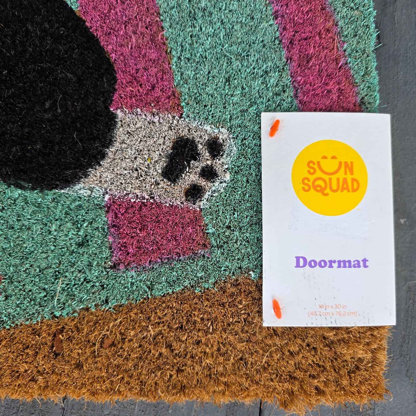NWT New Cute Sun Squad Doormat Sun's Out Bun's Out Dog 18x30"