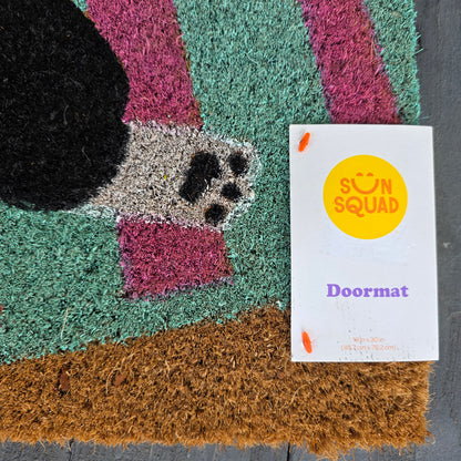 NWT New Cute Sun Squad Doormat Sun's Out Bun's Out Dog 18x30"