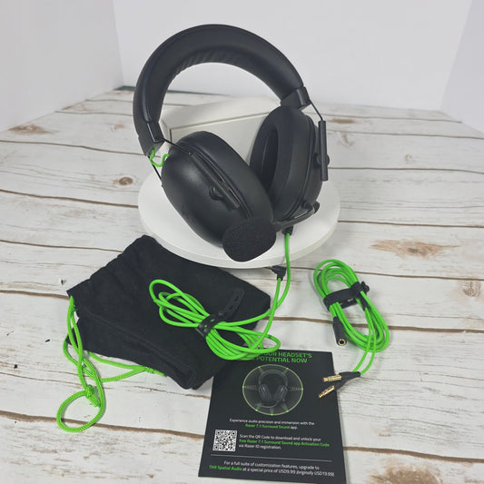 New w/ Bag Razer BlackShark V2 X Gaming Headset: 7.1 Surround Sound, 50mm Drivers, Memory Foam Cushion, For PC, PS4, PS5, Switch, 3.5mm Audio Jack, Black