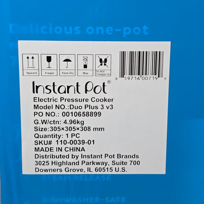 NIB New Instant Pot Duo Plus 3 V3 Electric Pressure Cooker 9-in-1