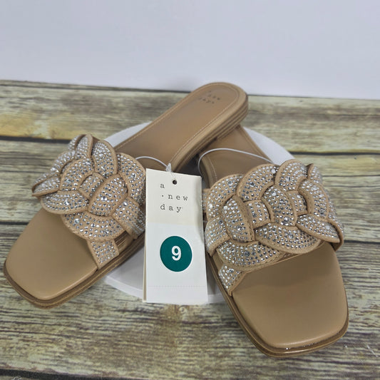 NIB New A New Day Maggies Sandals Slides Silver Women's 9