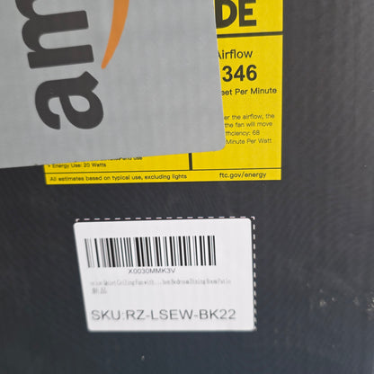 NIB New OCIOC Quiet Ceiling Fans With Lights RZ-LSEW-BK22