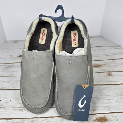 NWT New Men's Olukai Moloa Slippers Sharkskin Gray US Size 12M 10252-GWGW