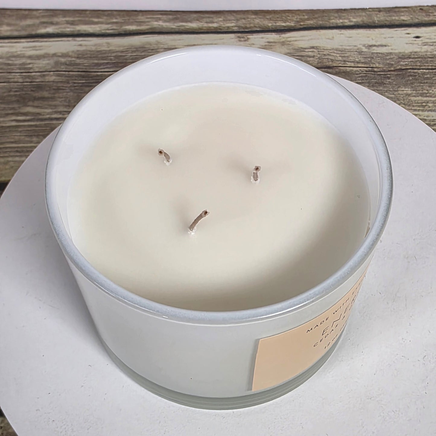 Set of 4 New Threshold 12oz Energy Cedar & Orange 3 Wick Glass Candles