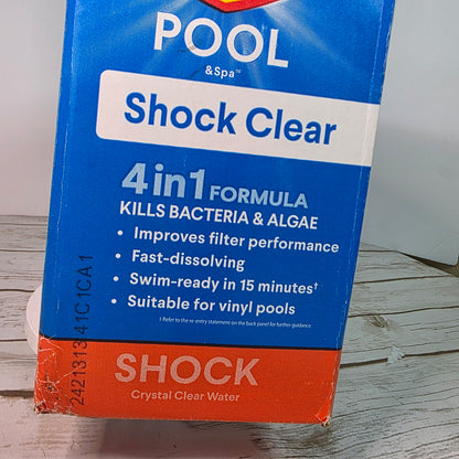 Clorox® Pool&Spa™ Shock Clear, for Crystal Clear Swimming Pool Water, Swim-ready in 15 minutes, Suitable for vinyl pools (12-Pack)