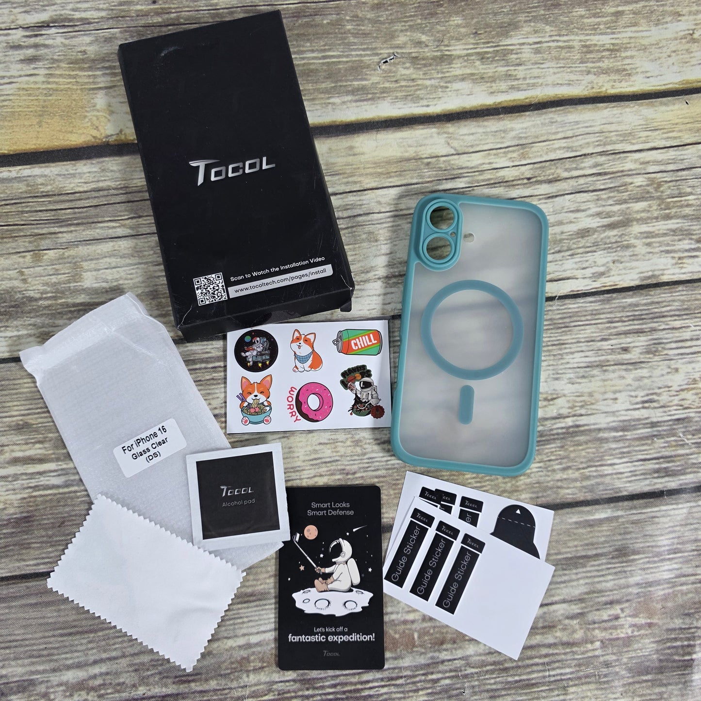 NIOB New TOCOL iPhone 16 MS 1+2 Magnetic Teal Phone Case