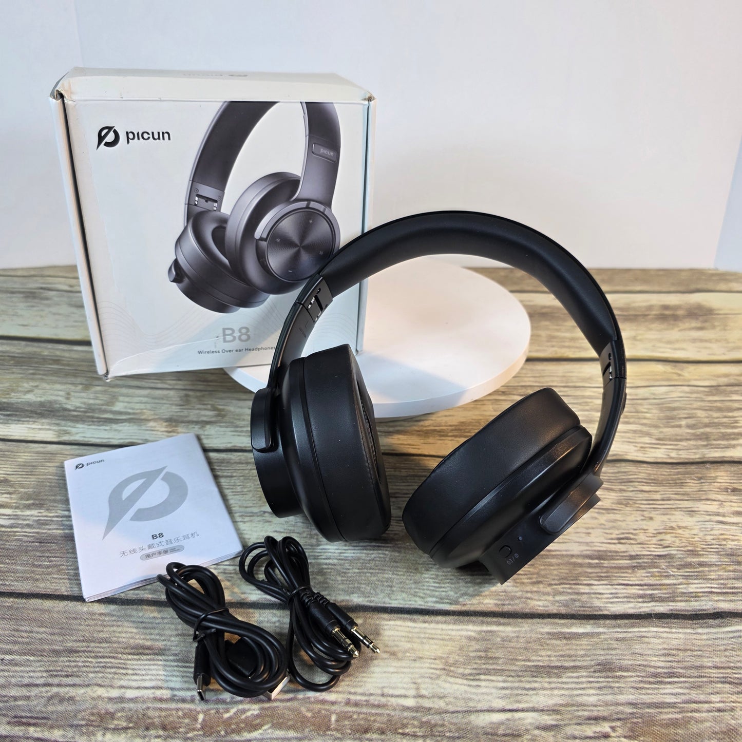 NIOB New Picsun B8 Wireless Over Ear Headphones Black