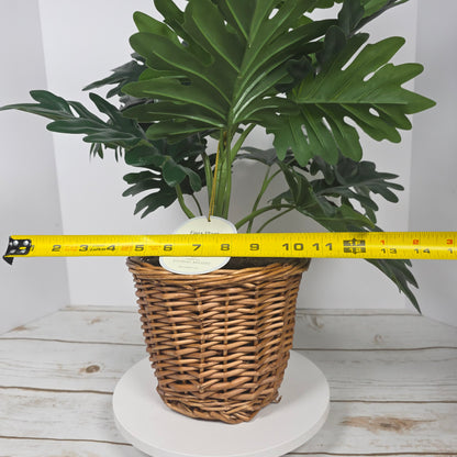 NWT New Threshold Studio McGee Faux Plant in Wooden Basket 065 07 6268