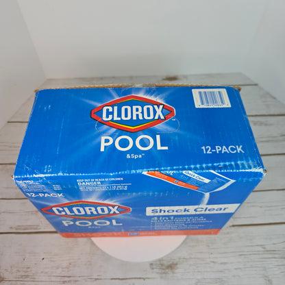 Clorox® Pool&Spa™ Shock Clear, for Crystal Clear Swimming Pool Water, Swim-ready in 15 minutes, Suitable for vinyl pools (12-Pack)